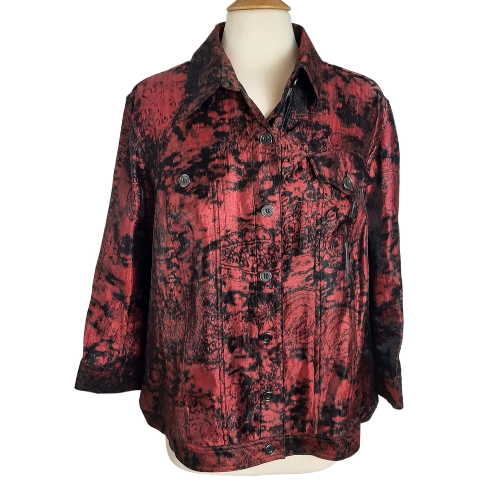 Ruby Rd. Paisley Over-Dyed Jacket - image 1